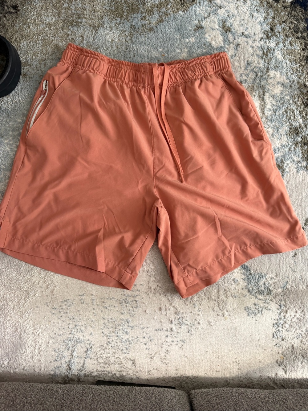 Men's Coral Drawstring Athletic Shorts